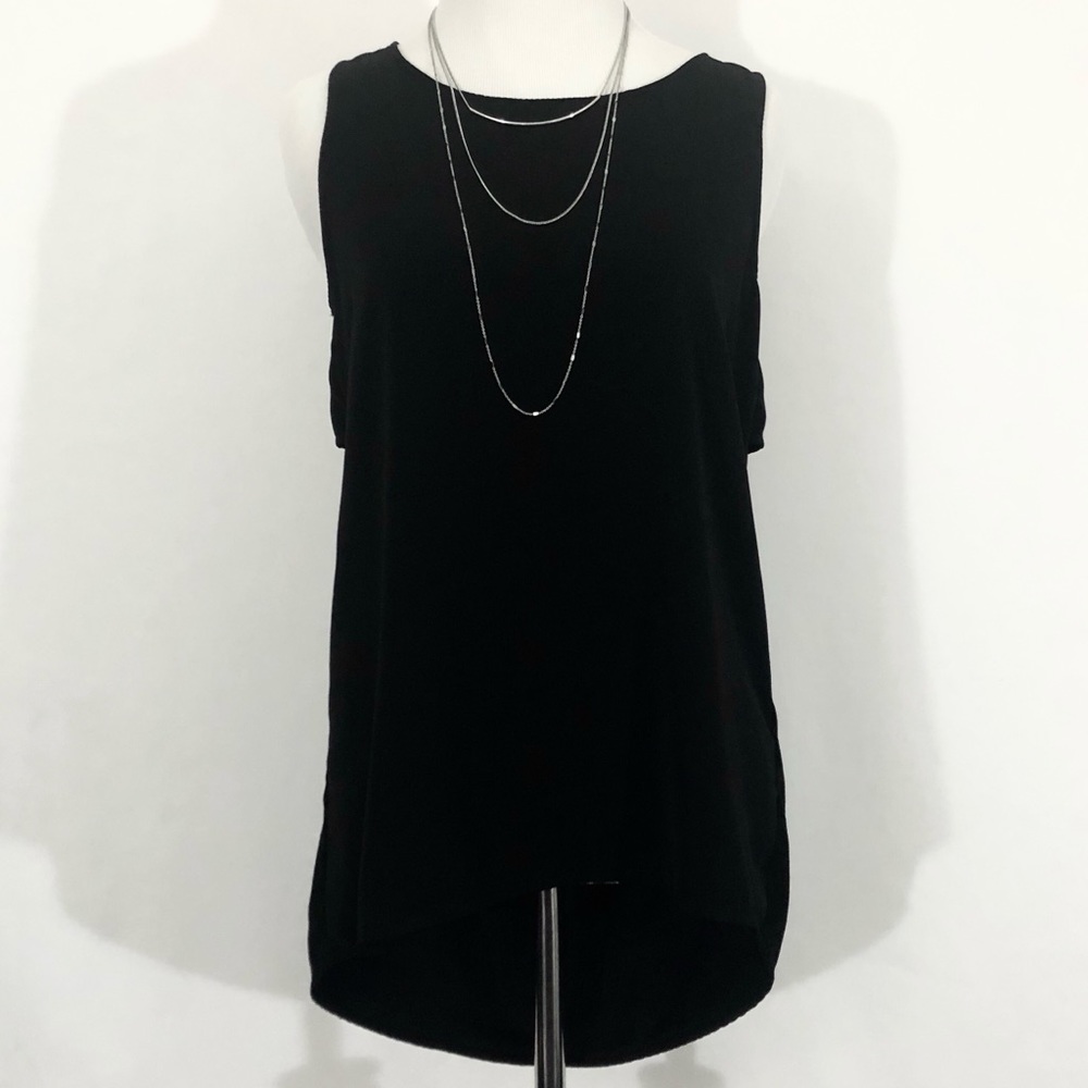 Divided Black High Low Back Cutout Blouse Top 4